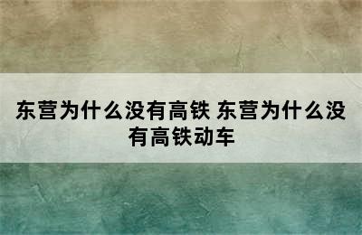 东营为什么没有高铁 东营为什么没有高铁动车